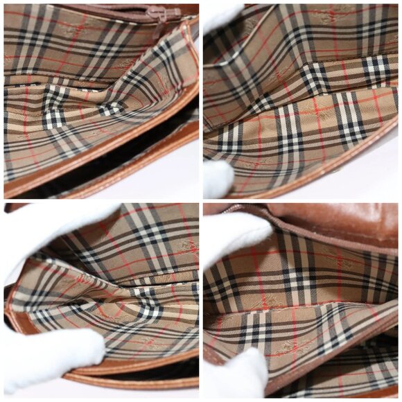 Burberrys Shoulder Bag Leather Brown Gold Auth - Picture 15 of 16